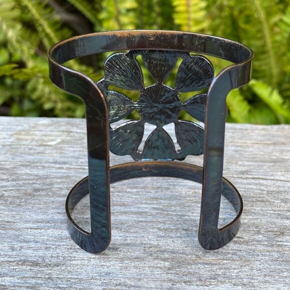 Charming Charlie Bronze/Amber/Pink Rhinestone Adjustable Cuff Bracelet. OS. EUC! - Picture 3 of 4